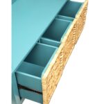 Rattan & Teal Flavius Bench W/Storage 96761 by ACME Benches and Ottomans Mobilia Cleopatra 17 Rattan & Teal Flavius Bench W/Storage 96761 by ACME 17