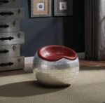 Red Leather Brancaster Ottoman 59838 by ACME Benches and Ottomans Mobilia Cleopatra 15 Red Leather Brancaster Ottoman 59838 by ACME 15