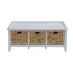 White Flavius Bench With 3 Drawers by ACME Benches and Ottomans Mobilia Cleopatra 19 White Flavius Bench With 3 Drawers by ACME 19