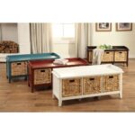 White Flavius Bench With 3 Drawers by ACME Benches and Ottomans Mobilia Cleopatra 23 White Flavius Bench With 3 Drawers by ACME 23