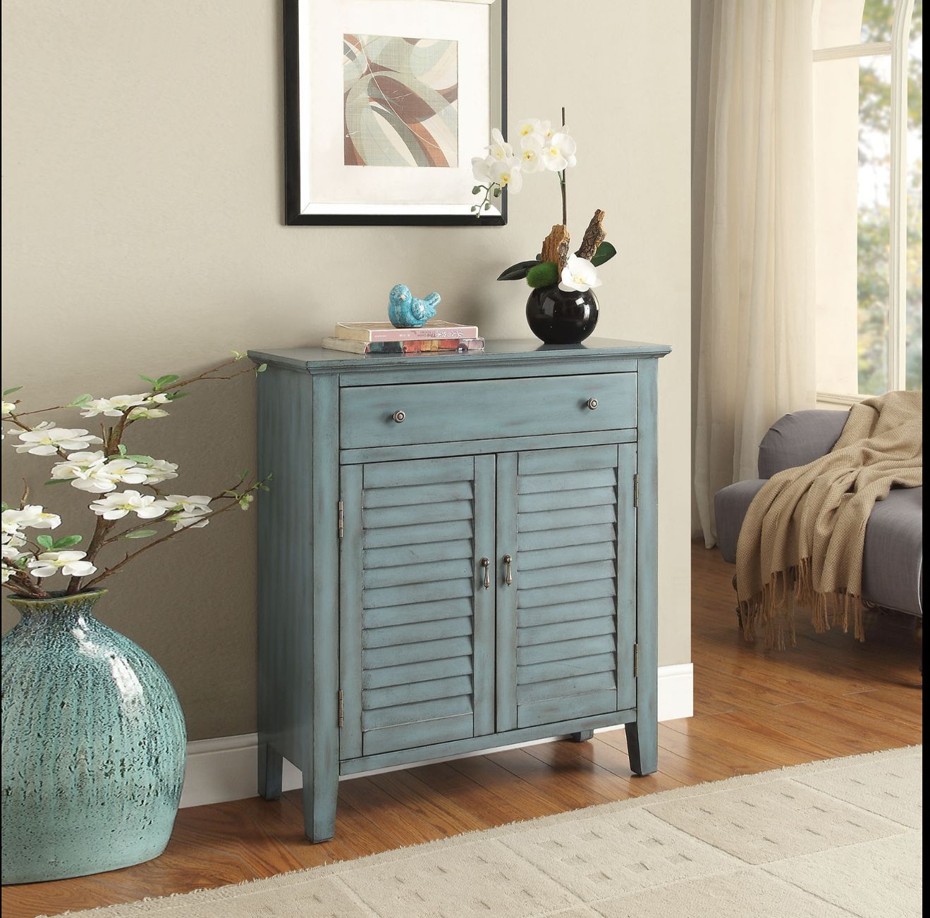 Winchell Accent Table With Shutter Door Drawer by ACME