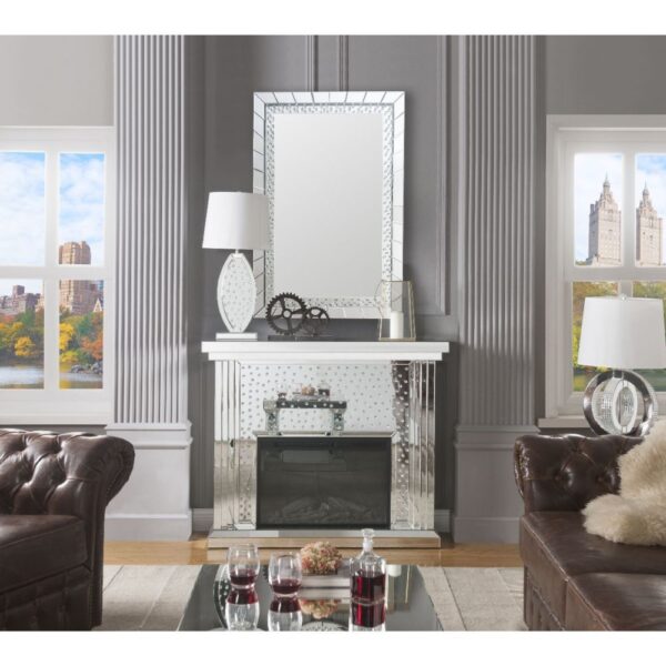 Nysa Fireplace in Mirrored & Faux Crystals by ACME - Image 2