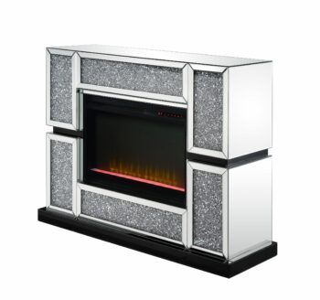 Noralie Mirrored Chevron Pattern Fireplace by ACME