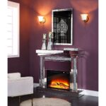 Rectangular Noralie Fireplace With Mirrored Base by ACME 13