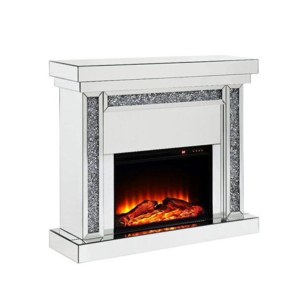 Rectangular Noralie Fireplace With Mirrored Base by ACME - Image 2