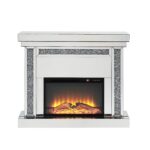 Rectangular Noralie Fireplace With Mirrored Base by ACME 15