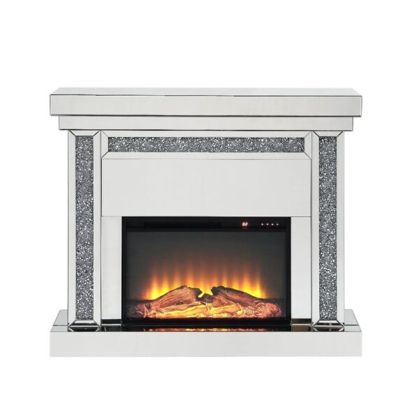 Rectangular Noralie Fireplace With Mirrored Base by ACME - Image 3