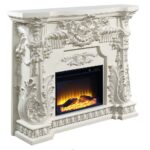 Antique White Finish Zabrina Fireplace AC01620 by ACME Accent Furniture Mobilia Cleopatra 14 Antique White Finish Zabrina Fireplace AC01620 by ACME 14