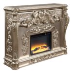 Silver Sorina Fireplace AC01619 by ACME Accent Furniture Mobilia Cleopatra 14 Silver Sorina Fireplace AC01619 by ACME 14