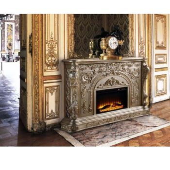 Antique Silver Finish Zabrina Fireplace AC01618 by ACME