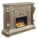 Antique Silver Finish Zabrina Fireplace AC01618 by ACME Accent Furniture Mobilia Cleopatra 14 Antique Silver Finish Zabrina Fireplace AC01618 by ACME 14