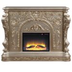 Antique Silver Finish Zabrina Fireplace AC01618 by ACME Accent Furniture Mobilia Cleopatra 15 Antique Silver Finish Zabrina Fireplace AC01618 by ACME 15