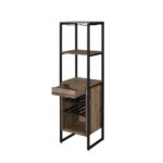 Weathered Oak Narik Wine Cabinet 97800 by ACME Storage Furniture Mobilia Cleopatra 12 Weathered Oak Narik Wine Cabinet 97800 by ACME 12
