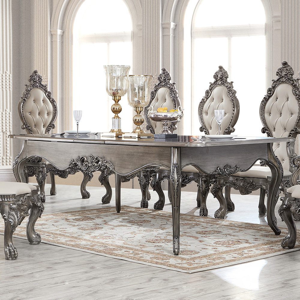 Silver Grey Brown Dining Table HD-13012-GR By Homey Design