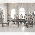 Silver Grey Brown 7PCs Dining Table Set HD-13012-GR By Homey Design Homey Design HD-13012 Collection Mobilia Cleopatra 15 Silver Grey Brown 7PCs Dining Table Set HD-13012-GR By Homey Design 15