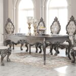 Silver Grey Brown 7PCs Dining Table Set HD-13012-GR By Homey Design Homey Design HD-13012 Collection Mobilia Cleopatra 18 Silver Grey Brown 7PCs Dining Table Set HD-13012-GR By Homey Design 18