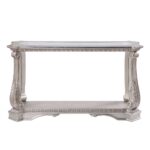 Clear Glass & Antique Silver Finish Northville Sofa Table 86933 by ACME Sofa Tables Mobilia Cleopatra 15 Clear Glass & Antique Silver Finish Northville Sofa Table 86933 by ACME 15
