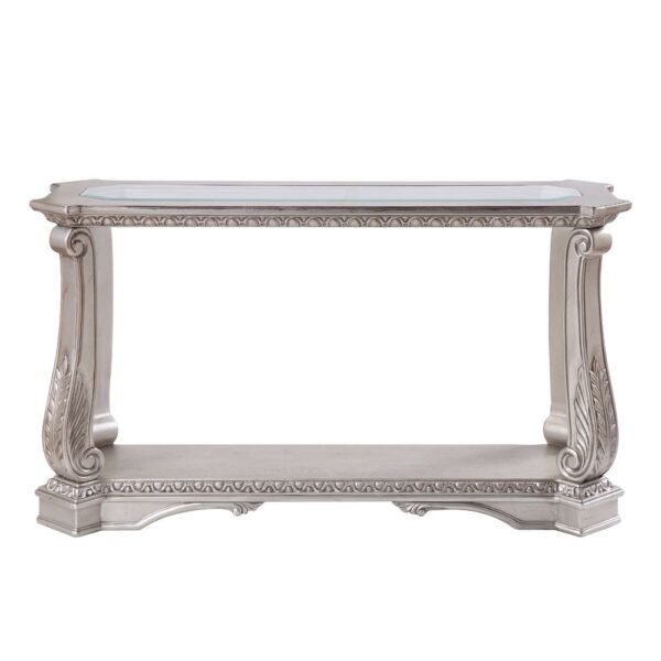 Clear Glass & Antique Silver Finish Northville Sofa Table 86933 by ACME - Image 3