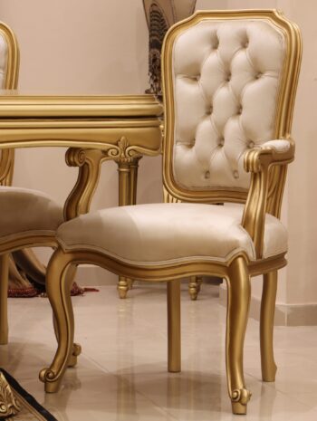 Handmade Aysel Gold Dinning Arm Chair