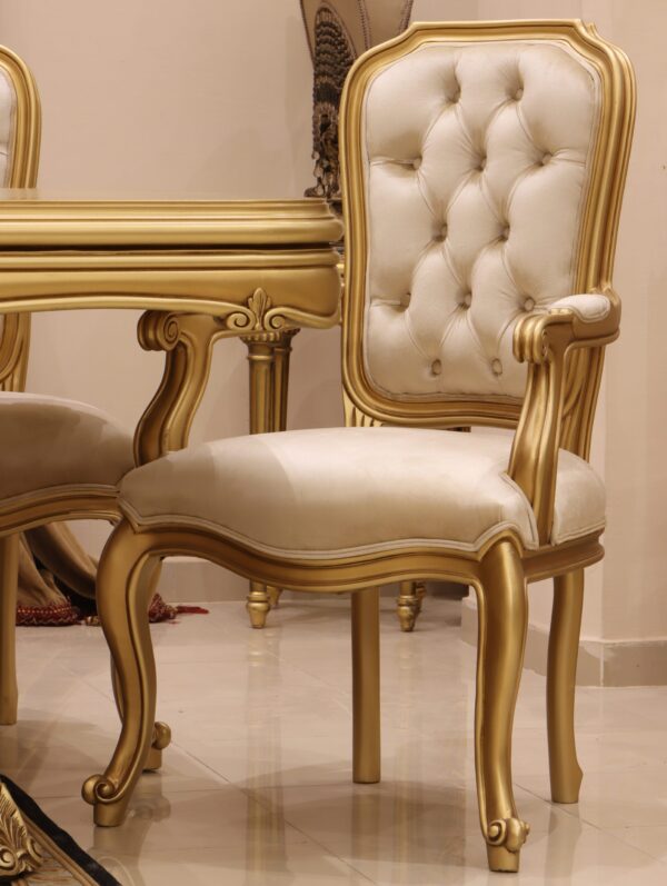 Handmade Aysel Gold Dinning Arm Chair - Image 3