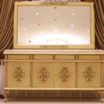 Handmade Aysel Gold Buffet With Mirror 18
