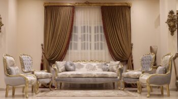 Handmade 5Pcs Meta Silver Sofa Set