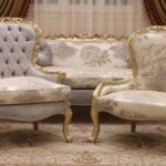Handmade 5Pcs Meta Silver Sofa Set 44