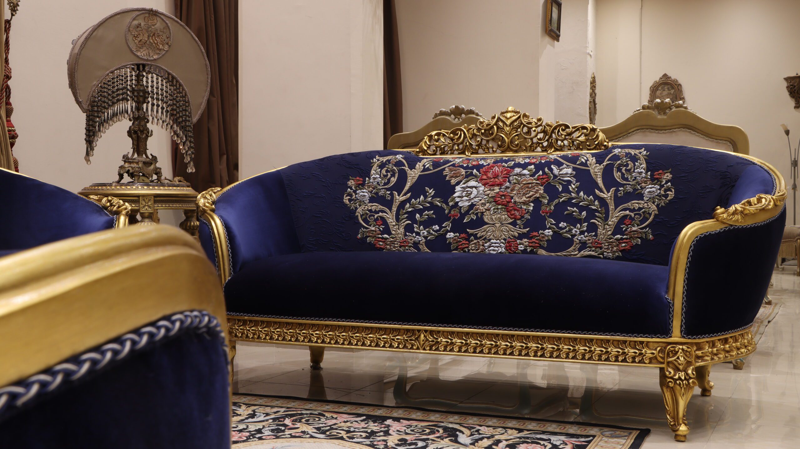 Handmade Ocean Blue Loveseat