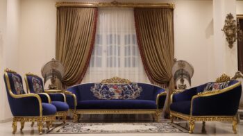 Handmade 4Pcs Ocean Blue Sofa Set