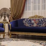 Handmade 4Pcs Ocean Blue Sofa Set 31