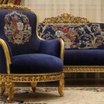 Handmade 4Pcs Ocean Blue Sofa Set 41