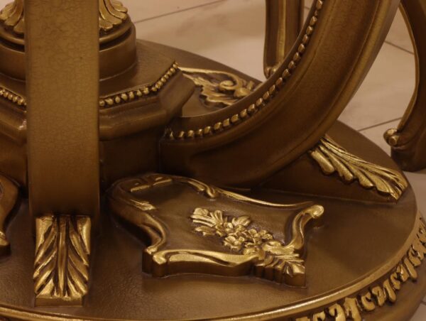 Handmade 7Pcs Palm Gold Dinning Table Set - Image 5