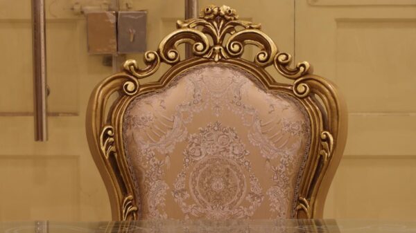 Handmade 7Pcs Palm Gold Dinning Table Set - Image 11
