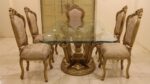 Handmade 7Pcs Palm Gold Dinning Table Set 38