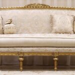 Handmade 6Pcs Palm Gold Sofa Set 12