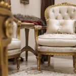 Handmade 6Pcs Palm Gold Sofa Set 14