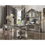 Antique Platinum Finish Versailles Executive Computer Desk W/Hutch 92824 by ACME Home Office Mobilia Cleopatra 7 Antique Platinum Finish Versailles Executive Computer Desk W/Hutch 92824 by ACME 7