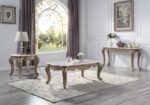 Marble Top & Antique Bronze Finish Elozzol Sofa Table LV00304 by ACME 13