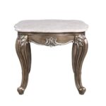 Marble Top & Antique Bronze Finish Elozzol End Table LV00303 by ACME 12