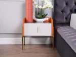 NS006IVO Orange Wood Nightstand by Artisan Furniture Luxury Bedroom Furniture Mobilia Cleopatra 7 NS006IVO Orange Wood Nightstand by Artisan Furniture 7