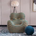 610 Barrel Chair Upholstery with Ottoman by Artisan Furniture 35