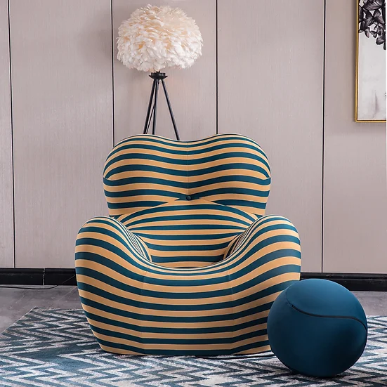 610 Barrel Chair Upholstery with Ottoman by Artisan Furniture