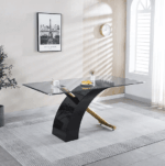 RDT319 Tempered Glass Dining Room Table by Artisan Furniture Luxury Dining Tables Mobilia Cleopatra 29 RDT319 Tempered Glass Dining Room Table by Artisan Furniture 29