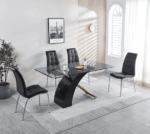 RDT319 Tempered Glass Dining Room Table by Artisan Furniture Luxury Dining Tables Mobilia Cleopatra 32 RDT319 Tempered Glass Dining Room Table by Artisan Furniture 32
