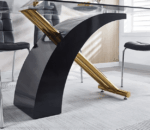 RDT319 Tempered Glass Dining Room Table by Artisan Furniture Luxury Dining Tables Mobilia Cleopatra 35 RDT319 Tempered Glass Dining Room Table by Artisan Furniture 35