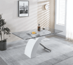 RDT319 Tempered Glass Dining Room Table by Artisan Furniture Luxury Dining Tables Mobilia Cleopatra 36 RDT319 Tempered Glass Dining Room Table by Artisan Furniture 36