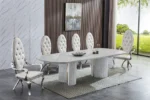 RDT305GMW Oval Marble White Dining Table by Artisan Furniture Dining Room Furniture Mobilia Cleopatra 9 RDT305GMW Oval Marble White Dining Table by Artisan Furniture 9