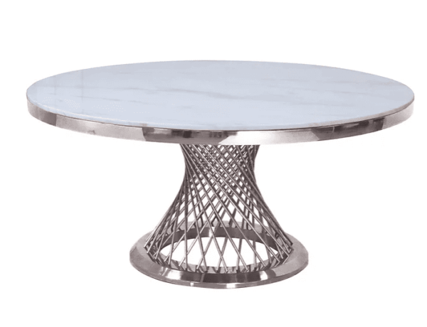 RDT330 White Marble Round Dining Table by Artisan Furniture 8