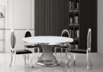 RDT330 White Marble Round Dining Table by Artisan Furniture Luxury Dining Tables Mobilia Cleopatra 13 RDT330 White Marble Round Dining Table by Artisan Furniture 13