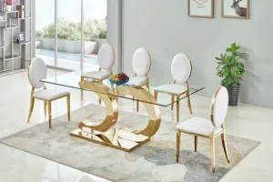 Tempered Glass Dining Table Rdt313G By Artisan Furniture | Mobilia Cleopatra Tempered Glass Dining Table RDT313G by Artisan Furniture